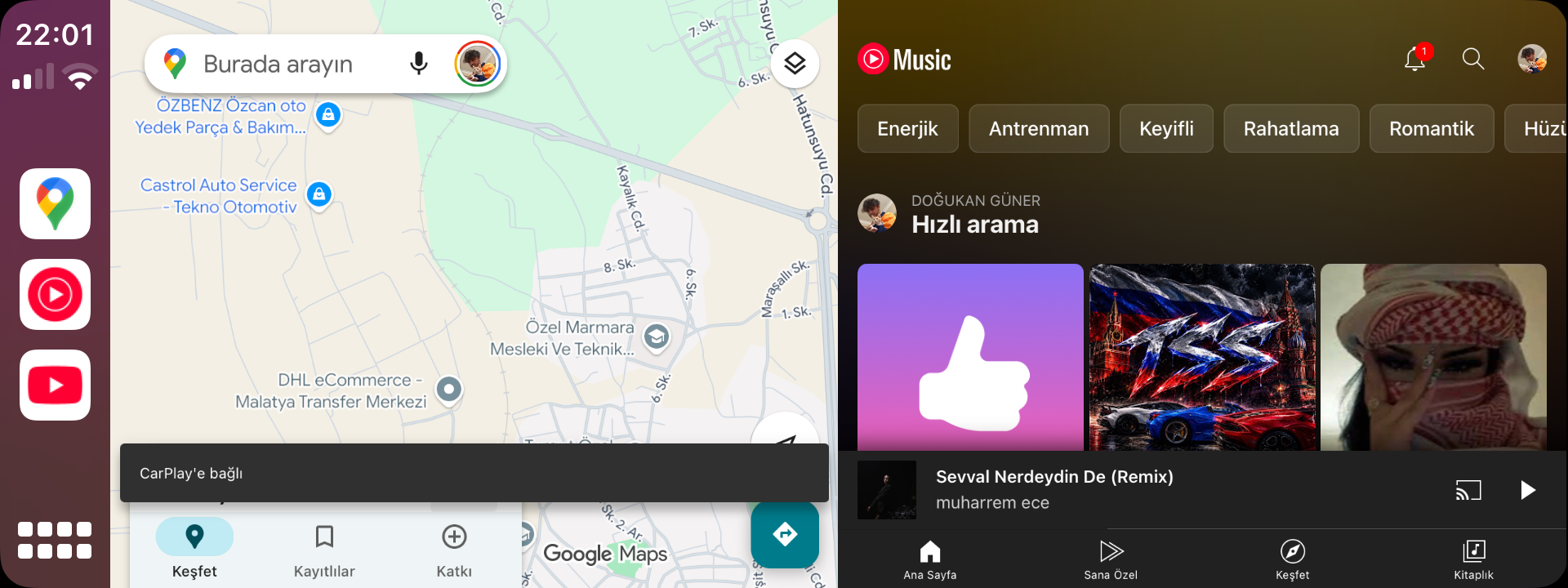 CarSplit Google Maps and YouTube Music