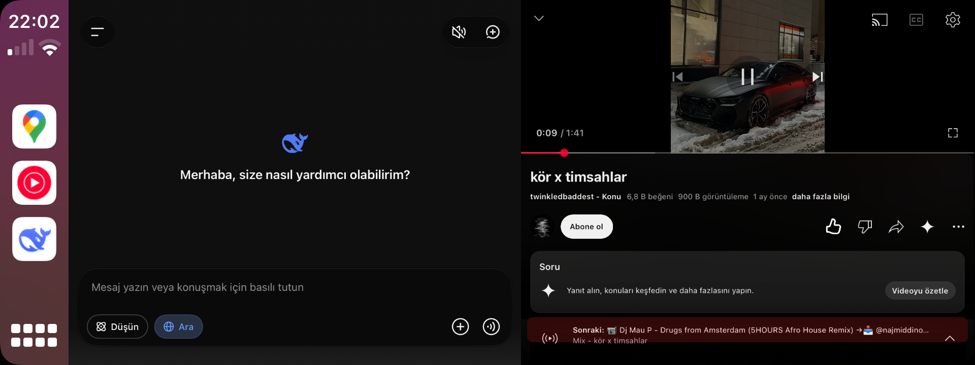 CarSplit DeepSeek AI Assistant and YouTube
